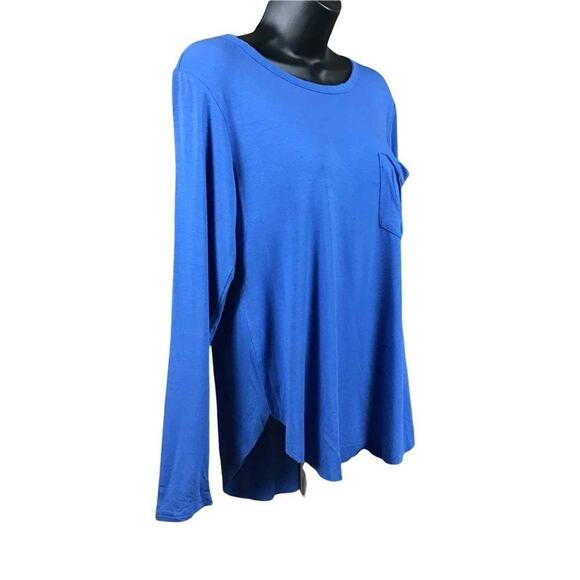 Another Love Women’s Small Blue Pullover Long Sleeve Top Pocket Stretch NWOT - Picture 9 of 16